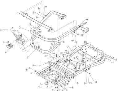 Frame Diagram and Parts List for ZT1-42KH (17CS010)(2019) Cub Cadet Lawn Tractor